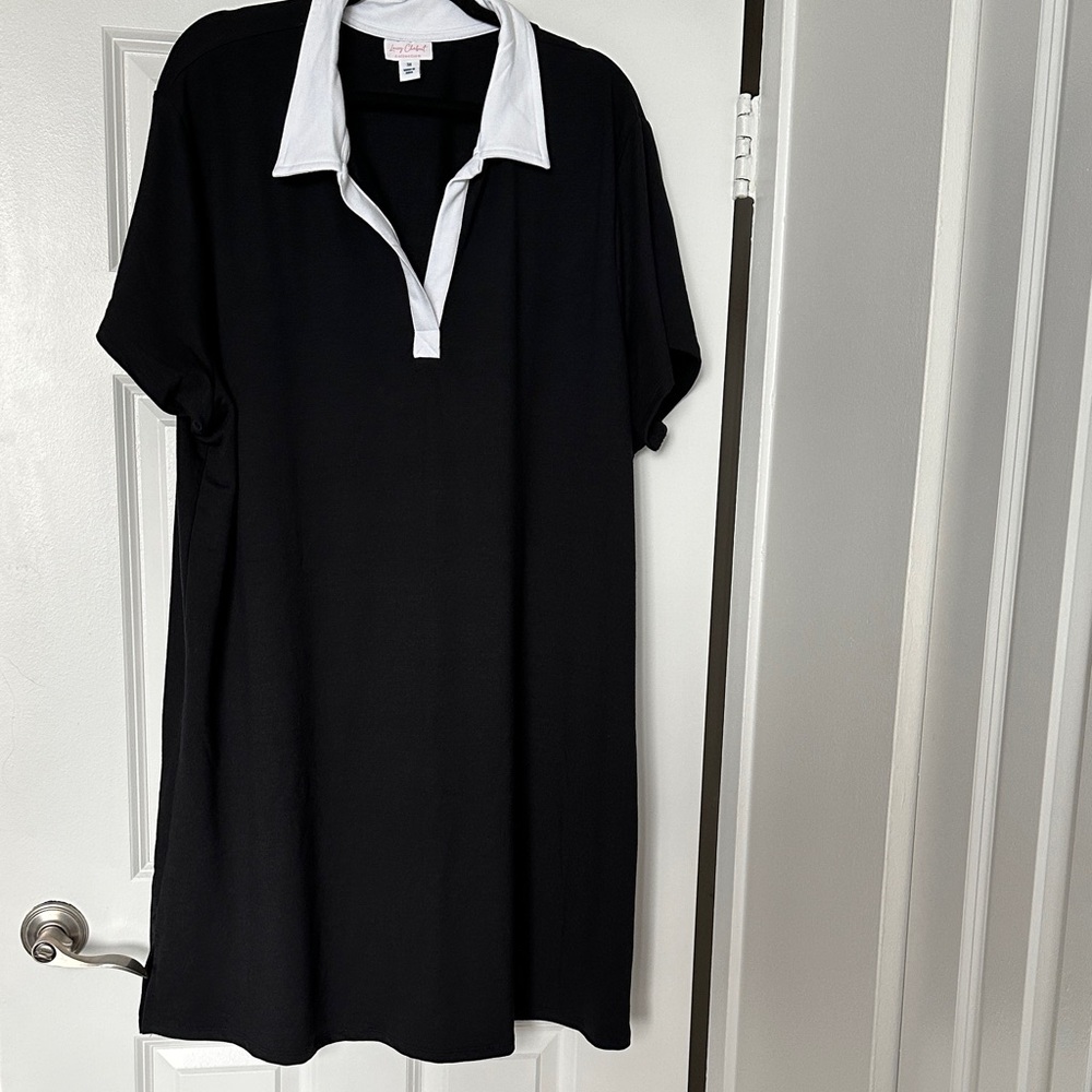 Elegant Black and White Polo Dress
